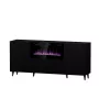 Cama Meble PAFOS cómoda con chimenea eléctrica 180x42x82 cm negro mate