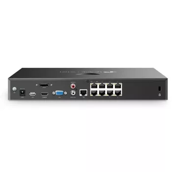 TP-Link VIGI NVR2008H-8MP-2TB grabador de vídeo en red PoE+ de 8 canales, 3840 x 2160, HDD SATA de 2 TB (máx. 32 TB), H.265, negro