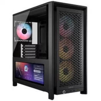 Carcasa PC Corsair FRAME 4000D LCD RS, semitorre, ATX, ARGB, cristal templado - negro