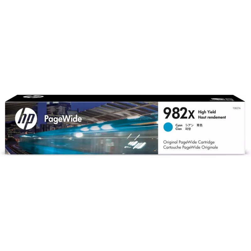 Cartucho PageWide original HP 982X alta capacidad Cian, Cian, 1 unidad, 16000 páginas