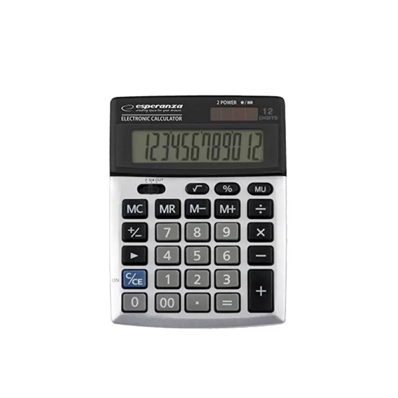 Esperanza ECL102 Newton calculadora de sobremesa básica, negra/plateada