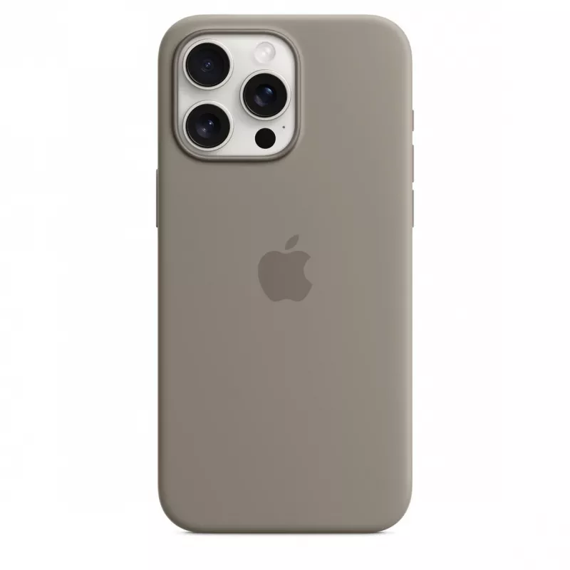 Funda de silicona con MagSafe para iPhone 15 Pro Max – clay