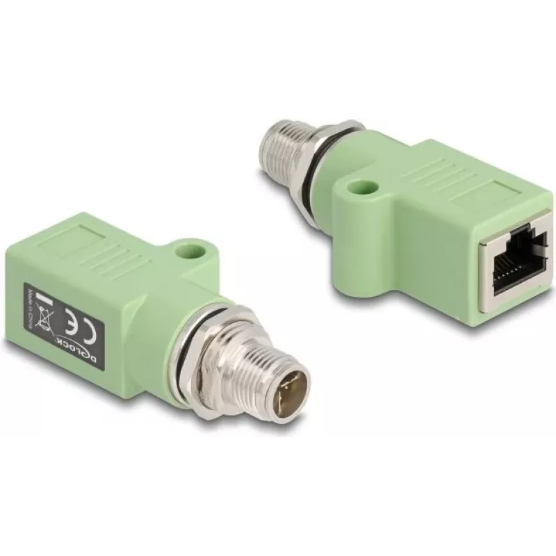 DeLOCK 60681 Cambiador de género de cable M12 RJ45 verde