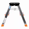 Krause Treppy 130020 escalera plegable de doble cara, 2x2 peldaños, plateada