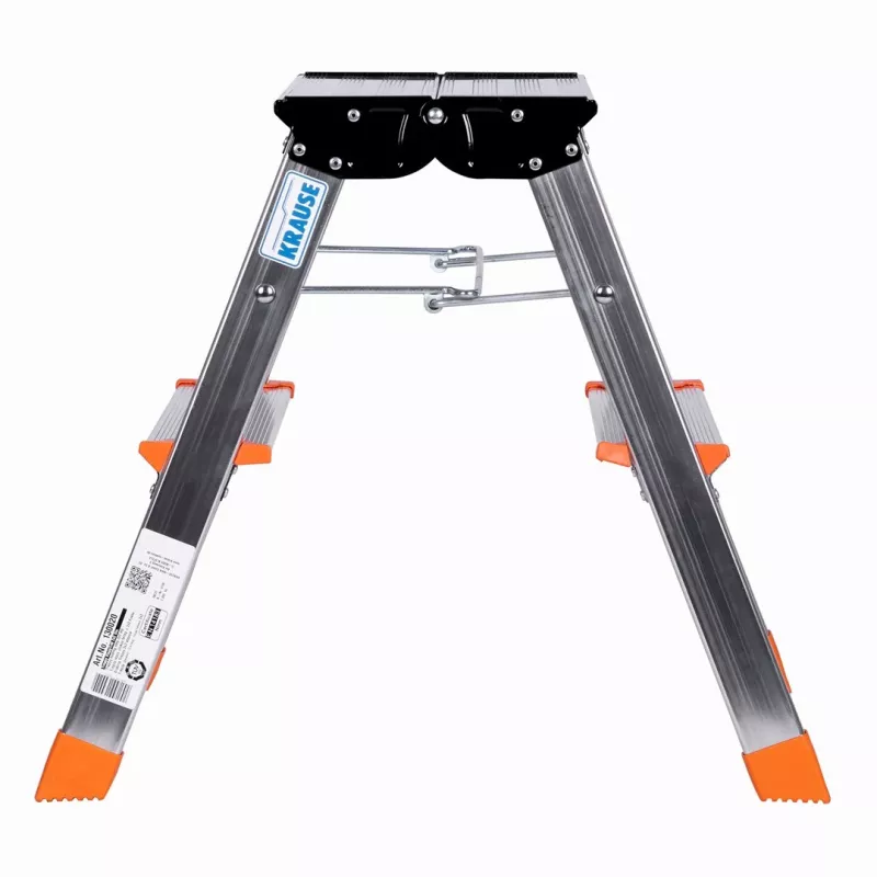 Krause Treppy 130020 escalera plegable de doble cara, 2x2 peldaños, plateada