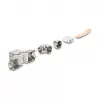 Módulo Keystone DeLOCK conector hembra RJ45 a LSA Cat.6A con bloqueo metálico sin herramientas acodado 90° apantallado