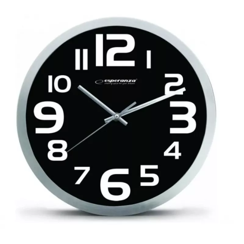 Reloj de pared de cuarzo Esperanza Zurich EHC013K, ovalado, negro/blanco
