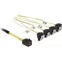 Delock Cable Mini SAS HD SFF-8643 a 4x SATA 7 pines, acodado, 0,5 m