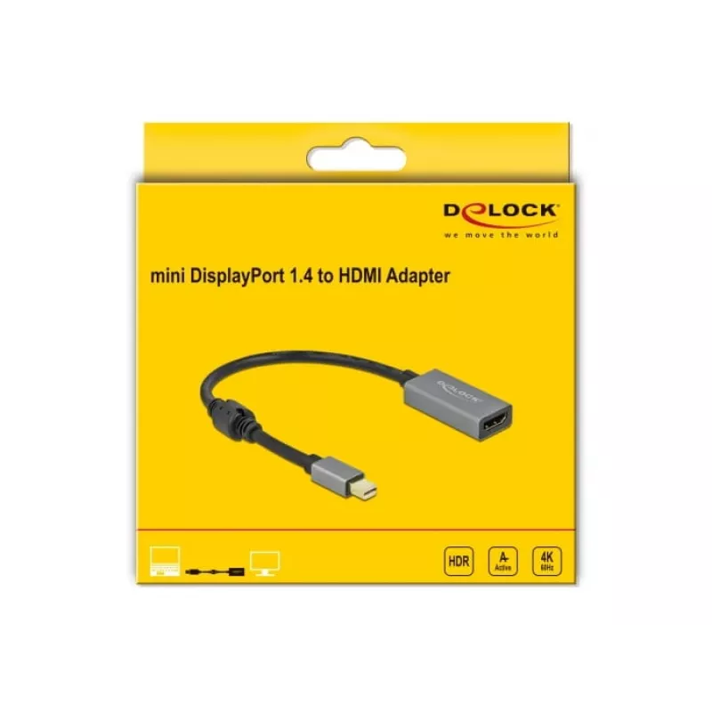 Adaptador activo mini DisplayPort 1.4 a HDMI DeLOCK 66570