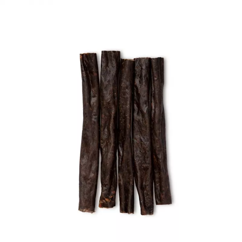 Premios para perros UNISZKI Kabanosy con carne de caza 100 g – snack deshidratado para perros
