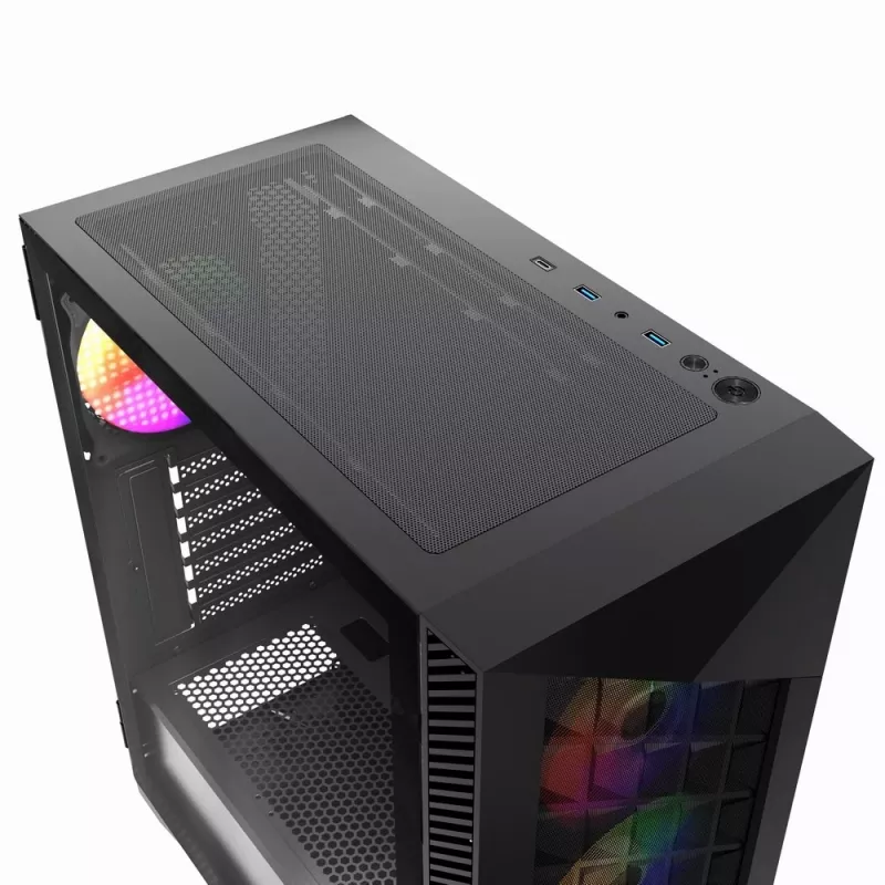 Caja gaming Gembird CCC-FC-900ARGB Fornax 900, ATX, negra