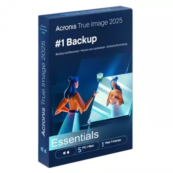 Acronis True Image Essentials – 5 PC/Mac, 1 año