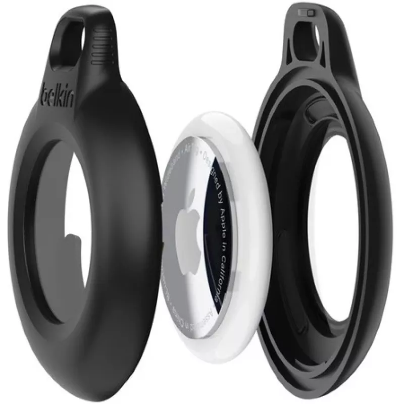 Belkin Secure Holder soporte con llavero para Apple AirTag, resistente al agua, negro (4 uds.)