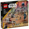 LEGO Star Wars Clone Trooper y Battle Droid Battle Pack Juguete de construcción para niños con vehículo Speeder Bike, 4 minifiguras y 5 figuras, regalo para niños