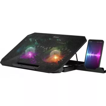 Base refrigeradora para portátil DEFENDER NS-510 con 2 ventiladores, 2 puertos USB e iluminación RGB