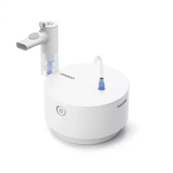 Nebulizador de mesa Omron C28P con capacidad de 10 ml/min, tamaño de partícula de 2,65 µm, blanco, medidas 265×195×143 mm