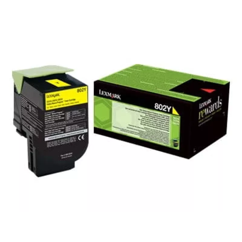 Lexmark 802Y tóner original (80C20Y0), amarillo, 1000 páginas