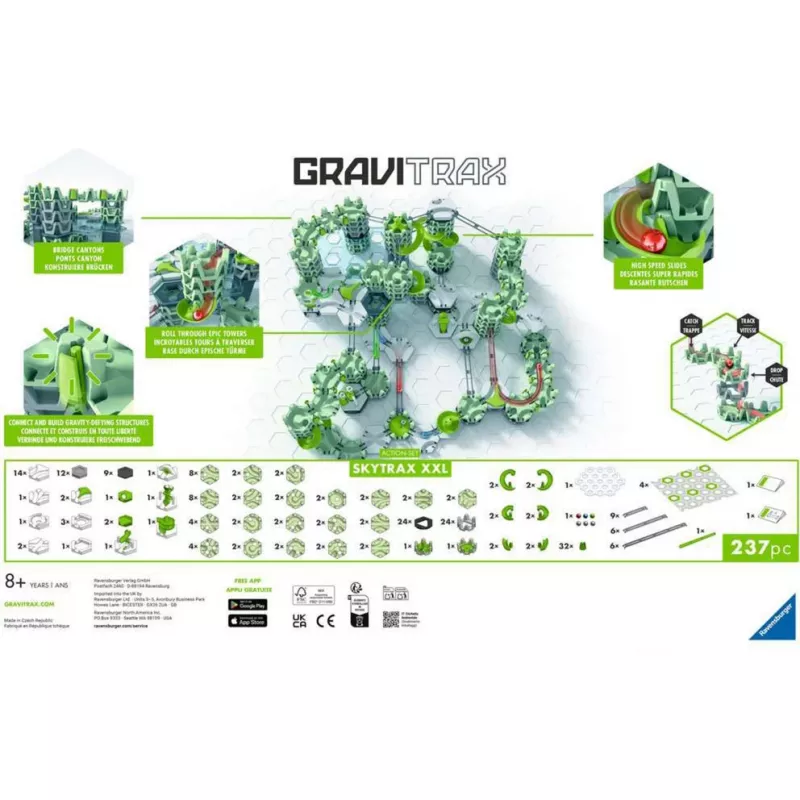 Set de acción para pista de canicas Ravensburger GraviTrax Action Set XXL Skytrax, ampliación de recorrido