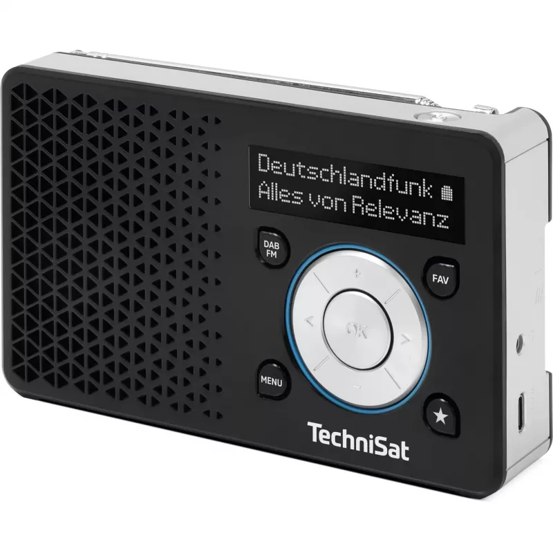 TechniSat DigitRadio 1 A 0100/4997 radio digital, DAB+/FM, RDS, 40 presintonías, función de aviso ASA, negro/plata