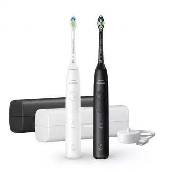 Cepillo de dientes sónico recargable Philips Series 5500 HX7119/02 – 2 mangos, 2 cabezales, batería de ion-litio, Daily care & Whitening