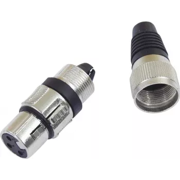 Conector XLR de 3 pines Omnitronic 30200111 — conector de audio macho/hembra para micrófono y audio profesional