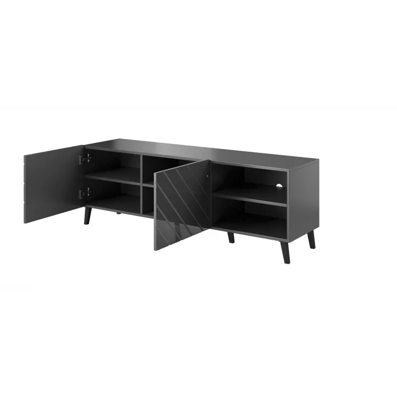 Mueble RTV ABETO 150x42x52 grafito/brillante
