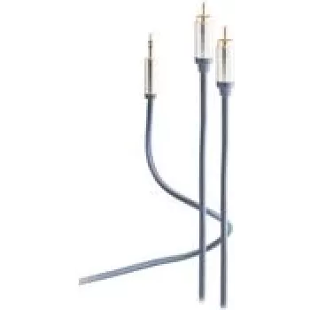 Cable de audio shiverpeaks FLEXLINE, 2 x conector macho RCA - conector macho jack 3,5 mm, 3,00 m, muy flexible, chapado en oro - 1 unidad (FL31-32041)