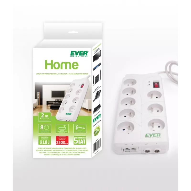 Protección contra sobretensiones Home 2m 8 tomas