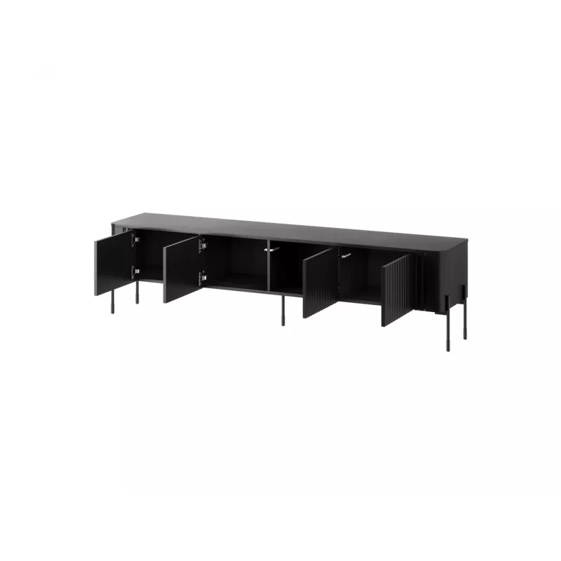 Mueble TV cama meble VERA 190x40x50 cm – parte superior y marco negro mate