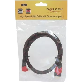 Cable HDMI DeLOCK 1m HDMI Type-A estándar negro rojo