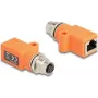 DeLOCK 60618 Cambiador de género de cable M12 RJ45 naranja