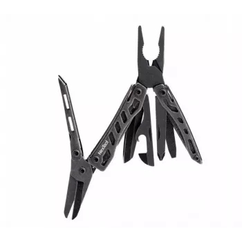 Multitool Nextool Mini FLAGSHIP NE20122 — 10-en-1 multitool compacto de acero inoxidable, negro, 67×27×17 mm, 83 g