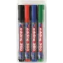 Rotulador permanente Edding 360 punta pincel set 4 uds. — negro, azul, verde, rojo