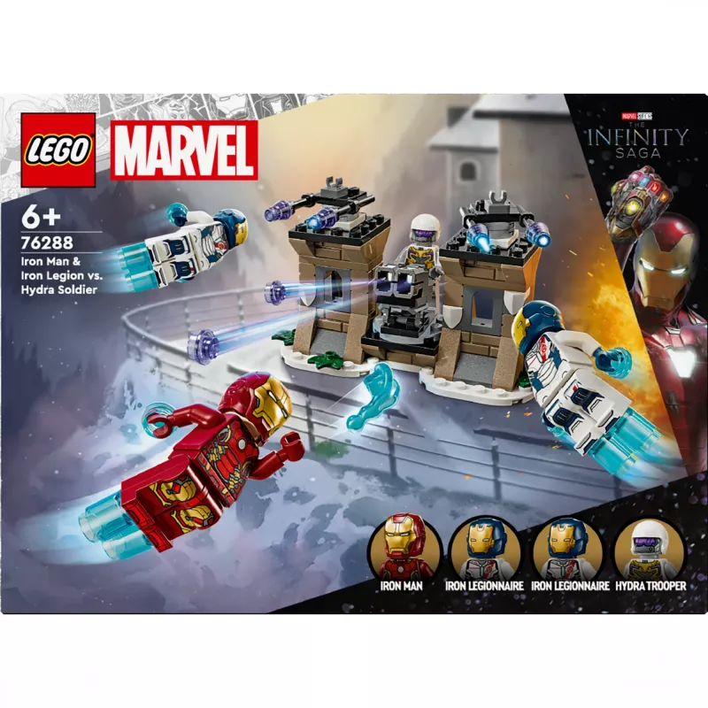 Set de construcción LEGO 76288 Marvel Super Heroes Iron Man Iron Legion con minifigura de soldado HYDRA, modelo construible