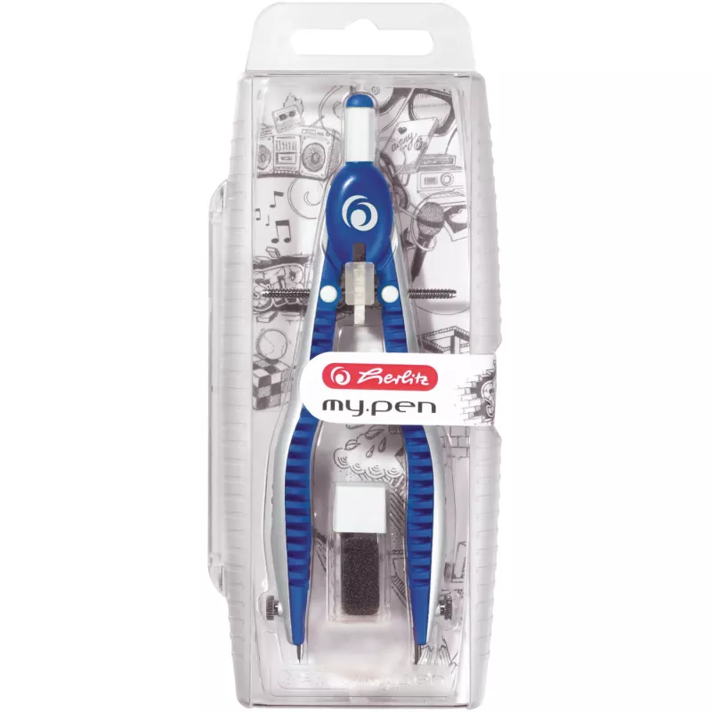 Herlitz my.pen compás de ajuste rápido, azul/blanco