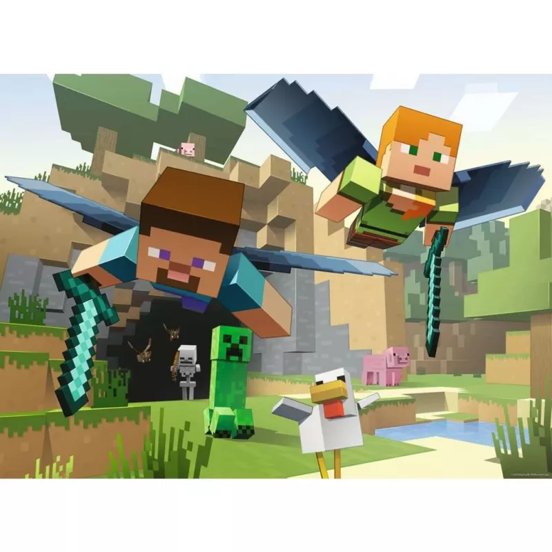 Puzle Ravensburger Minecraft Animal Adventures – 200 piezas, rectangular