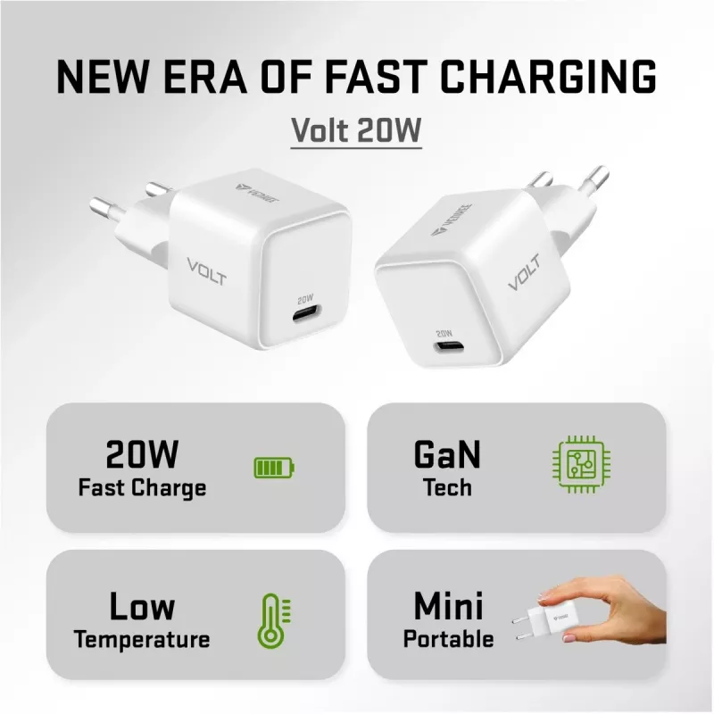 Fuente de alimentación USB-C YENKEE YAC G20 20W 3A Power Delivery