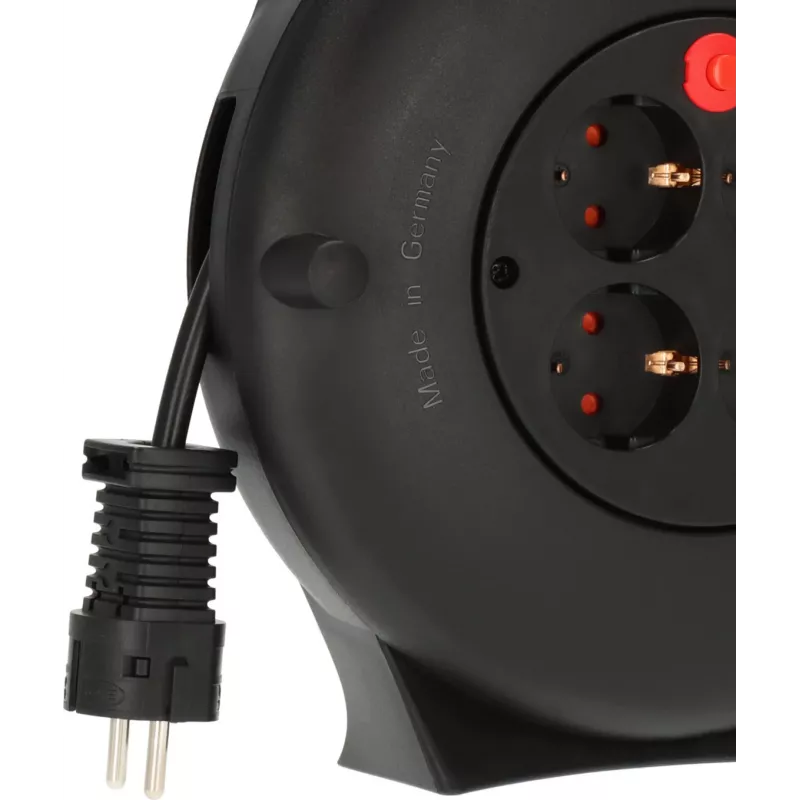 Brennenstuhl 1093900, 10 m, Interior, IP20, Resistente a los golpes, Protección contra sobrecalentamiento, Plástico, Policloruro de vinilo (PVC), Negro
