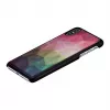 Funda protectora iKins para iPhone XS Max – diseño de flores acuáticas, negra