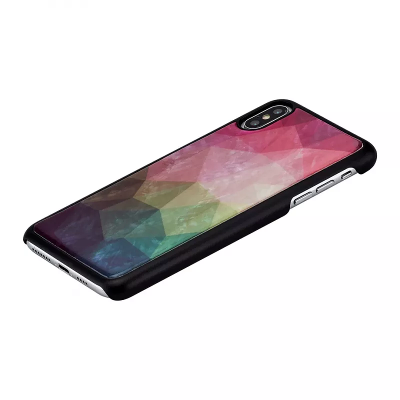 Funda protectora iKins para iPhone XS Max – diseño de flores acuáticas, negra
