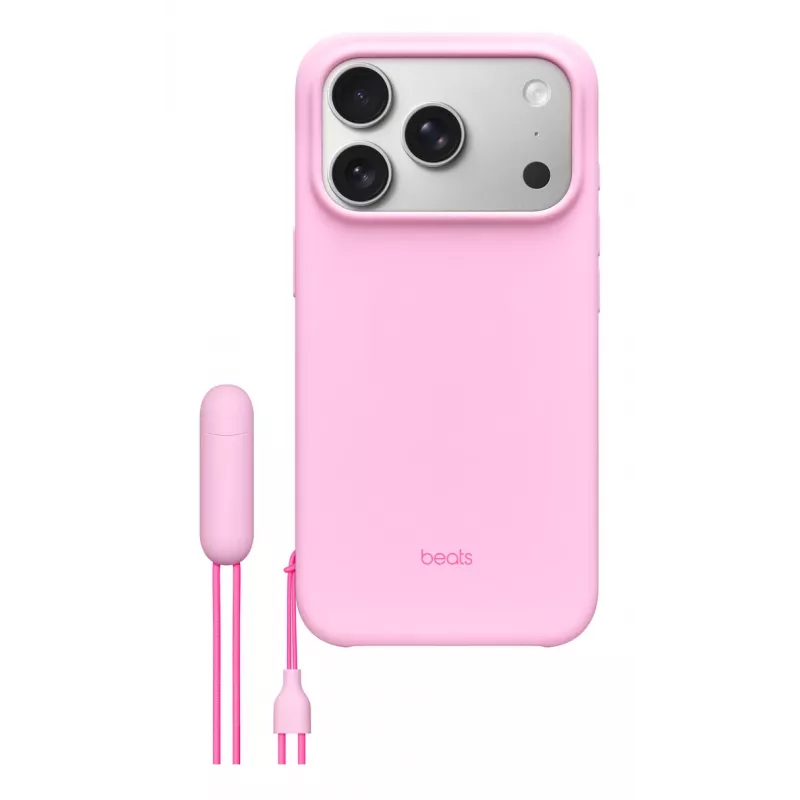 Funda con soporte Apple Beats iPhone 17 Pro MagSafe Camera Control rosa