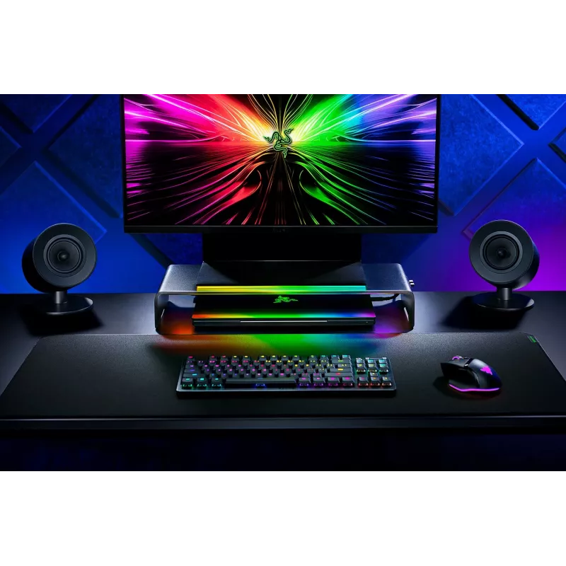 Razer Monitor Stand Chroma RC21-02320100-R3M1 soporte para monitor con dock USB-C integrado, HDMI, iluminación Razer Chroma