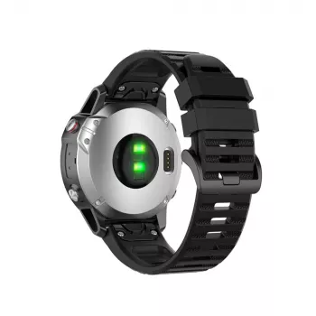 Correa de silicona FIXED para Garmin QuickFit 26mm Negro — correa de reloj de repuesto 26 mm