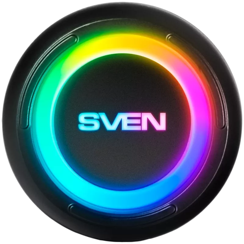 Altavoz SVEN PS-315, negro, potencia de salida 2x10W (RMS), resistente al agua (IPx6), TWS, Bluetooth, USB, microSD, batería de litio
