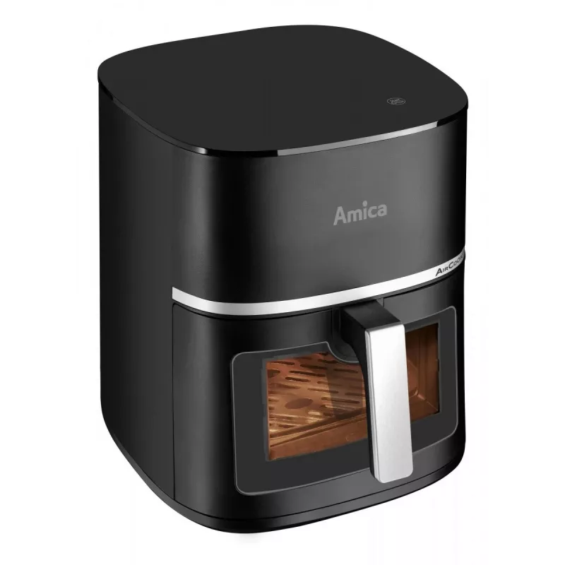 Amica AFM 6020 freidora de aire, 7,2 l, 1700 W, 10 programas, pantalla LCD, negra