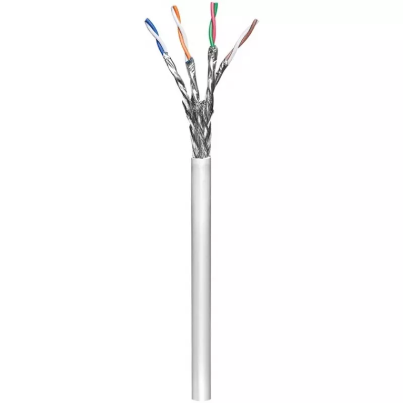Cable de red Wentronic Goobay CAT 6, S/FTP (PiMF), gris, 305 m – mezcla de cobre CCA, AWG 23/1 (sólido), PVC (95696)
