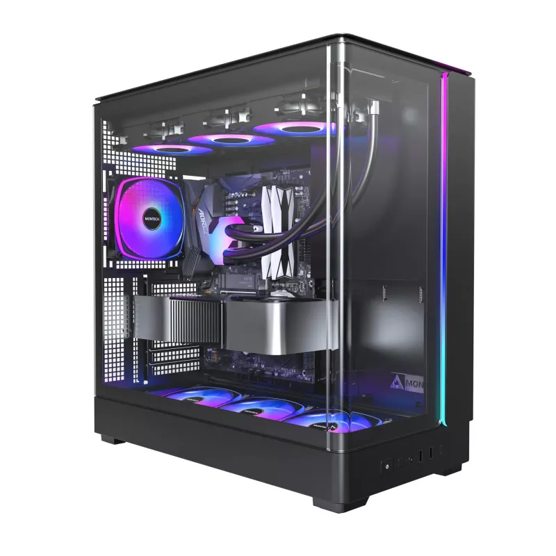 Caja de PC Montech KING 45 PRO negra — micro ATX / Mini-ITX, Midi Tower