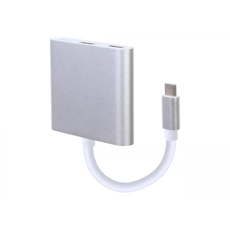 Adaptador gráfico USB GEMBIRD A-CM-HDMIF-02-SV, salida HDMI, hasta 3840×2160, plateado, 58,5×51×11,6 mm
