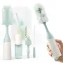 Momcozy PUSH-PRESS Design Set de cepillos para biberones Verde