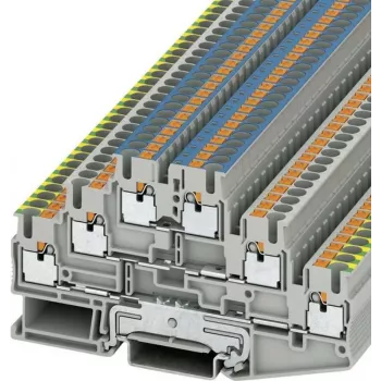 Borne de tres pisos push-in Phoenix Contact PT PT 2,5-PE/L/N gris contenido: 1 ud. (3210538)